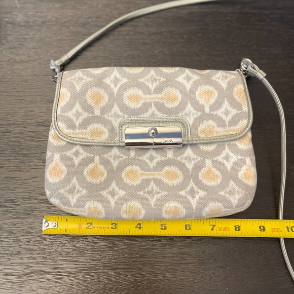 Coach Crossbody Pastel Gray Pink/Peach Bag Spring / Easter Converts to Hand Bag - Picture 8 of 9